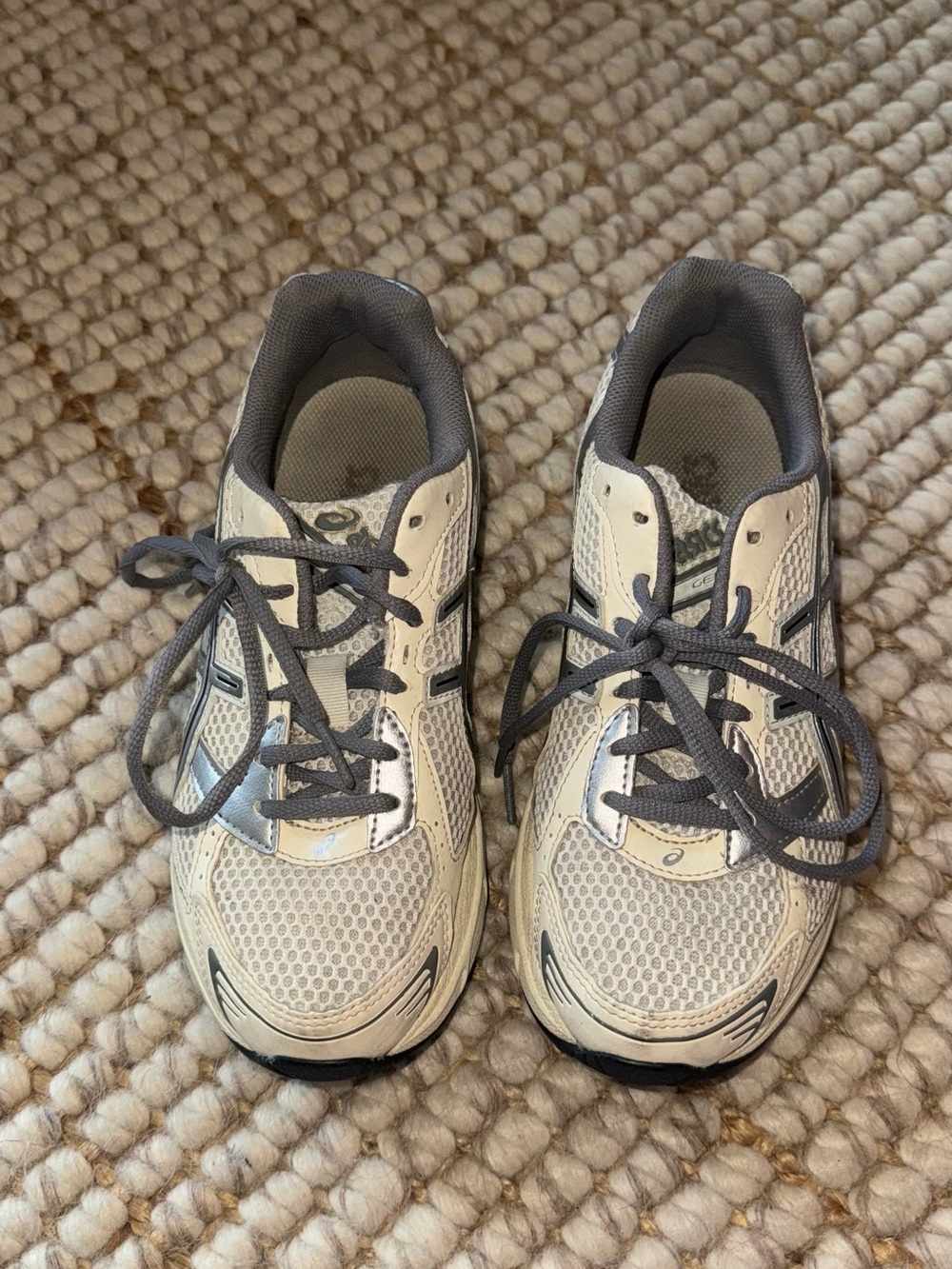 Asics Beige and Gray Men's/Women's Athletic Running Shoes